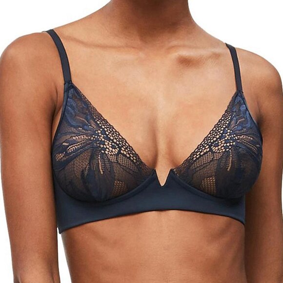 Calvin Klein Petal Lace Unlined Plunge Bra - Picture 1 of 5